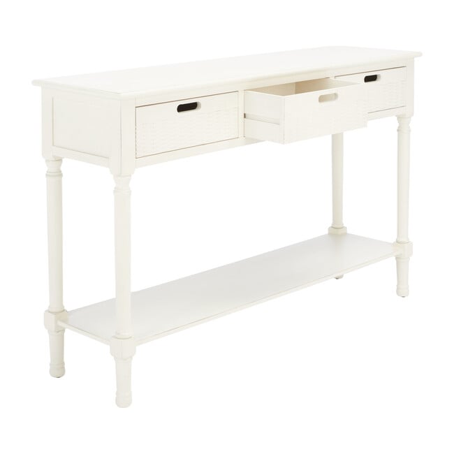 Landers 3-Drawer Console, Distressed White - Accent Tables - 4