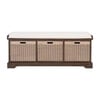 Landers 3-Drawer Cushion Storage Bench, Brown - Accent Seating - 1 - thumbnail