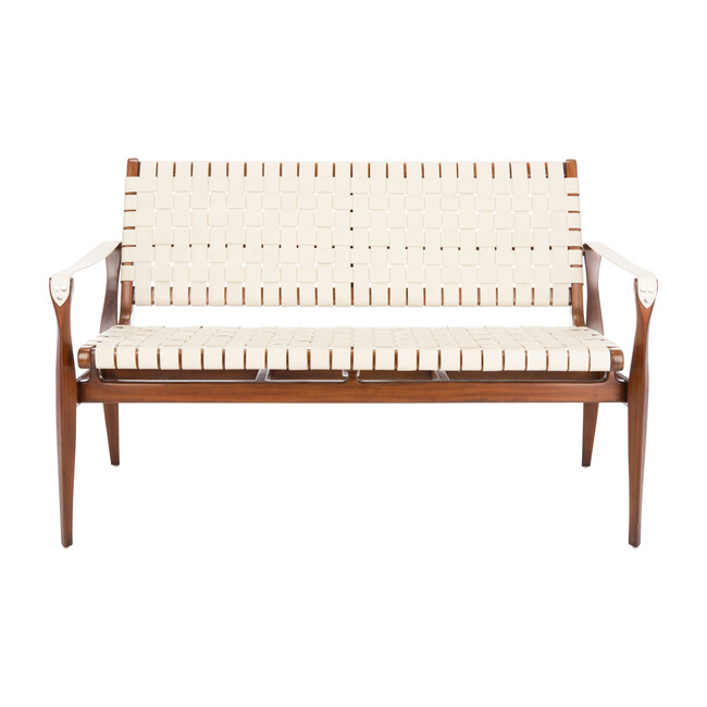 Dilan Leather Loveseat, White