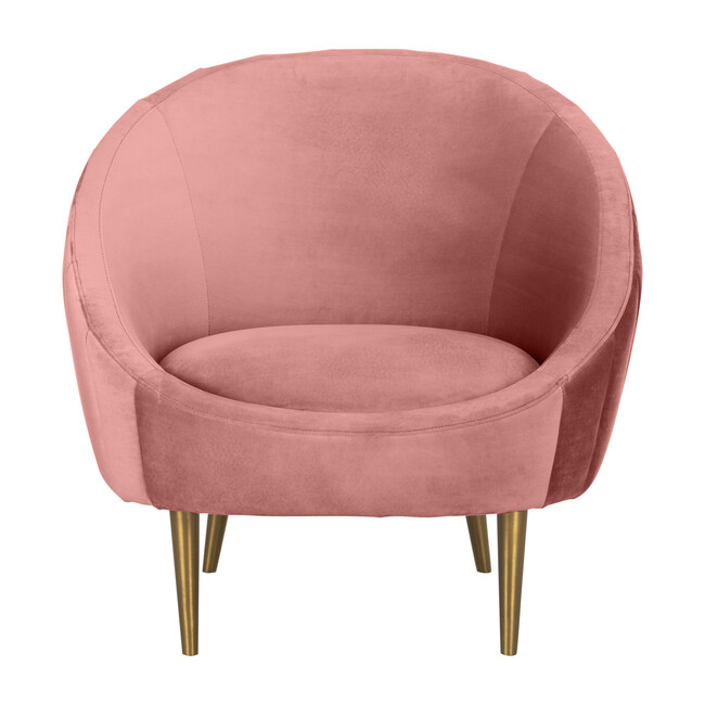 Razia Channel Tufted Chair, Dusty Rose