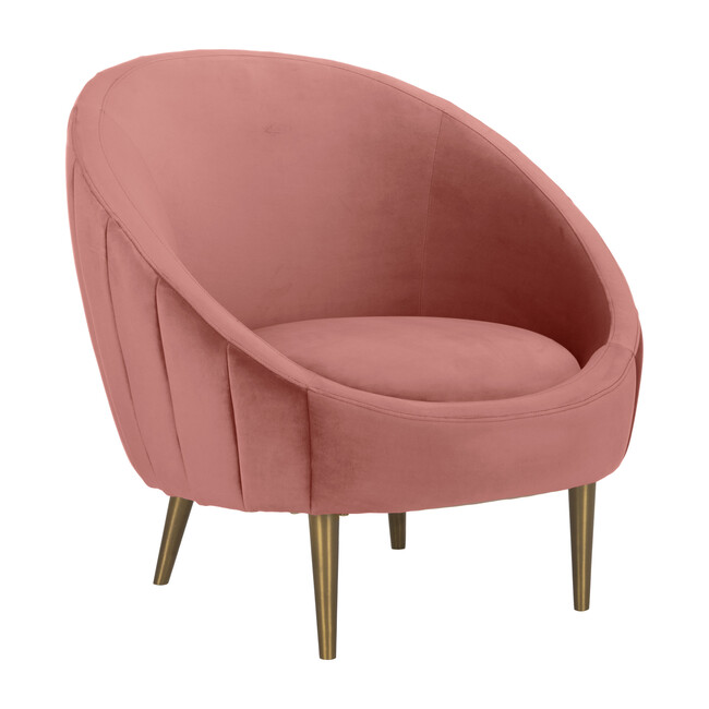 Razia Channel Tufted Chair, Dusty Rose