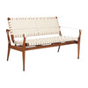 Dilan Leather Loveseat, White - Nursery Chairs - 8