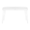 Cade Mid-Century Retro Two-Drawer Desk, White - Desks - 1 - thumbnail