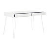 Cade Mid-Century Retro Two-Drawer Desk, White - Desks - 2