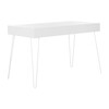 Cade Mid-Century Retro Two-Drawer Desk, White - Desks - 4