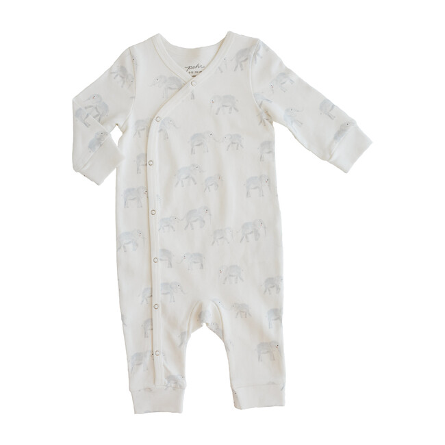 Follow Me Elephant Romper, Grey