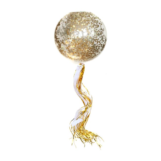 Confetti Balloon with Gold Streamer Tassel Kit, Gold - Party - 0
