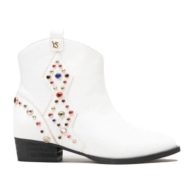 Miss Dallas Embellished Boot, White