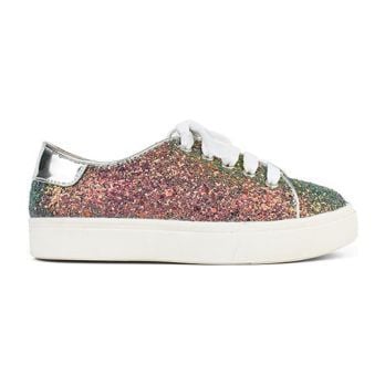 Miss Bowery Lace Up Sneaker, Irridescent Glitter
