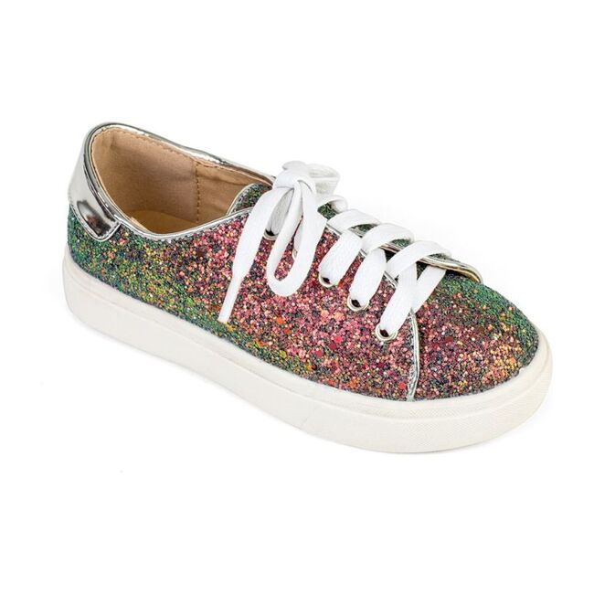 Miss Bowery Lace Up Sneaker, Irridescent Glitter