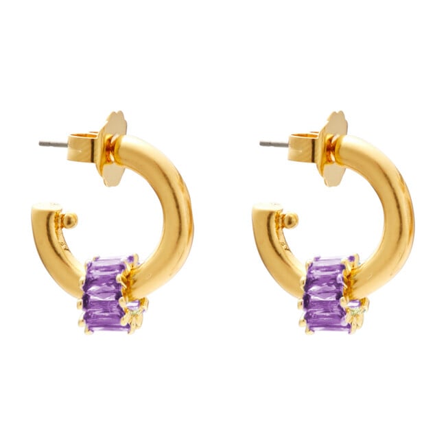 Pinkie Swear Hoops, Lilac - Earrings - 1