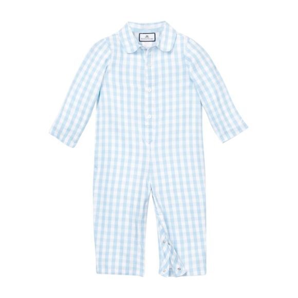 Light Blue Gingham Romper
