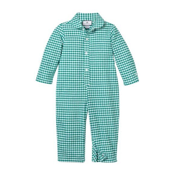 Rio Light Blue Gingham Boy 2-piece Romper Set
