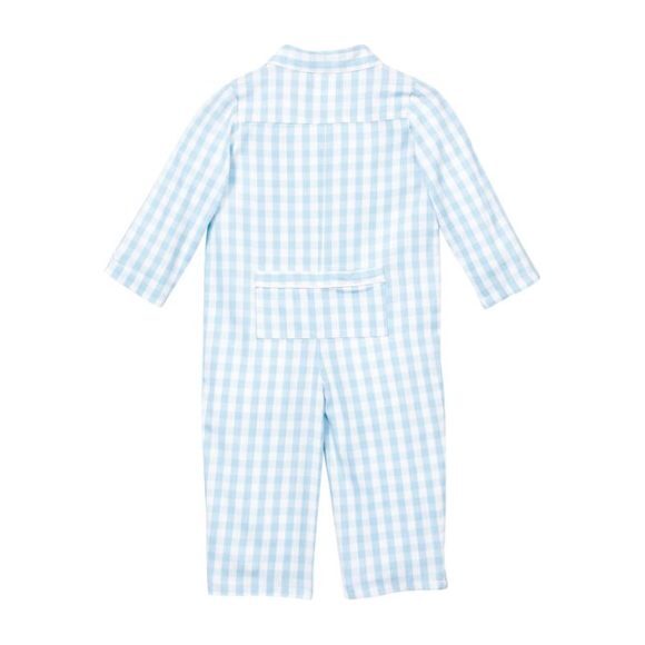 Light Blue Gingham Romper