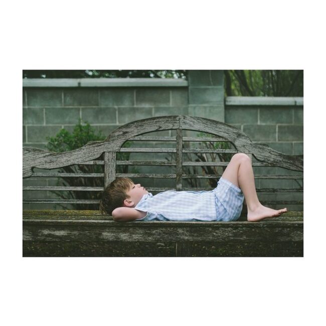 Light Blue Gingham Short Set
