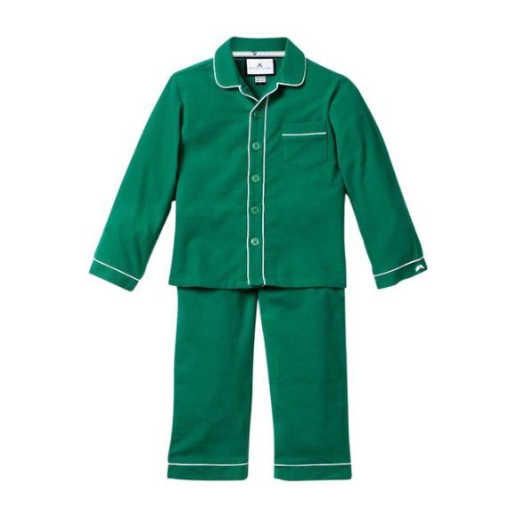 Forest Green Flannel Pajamas with Double Piping - Pajamas - 1