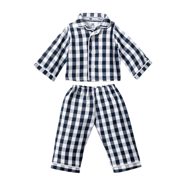 Navy Gingham Doll Pajamas