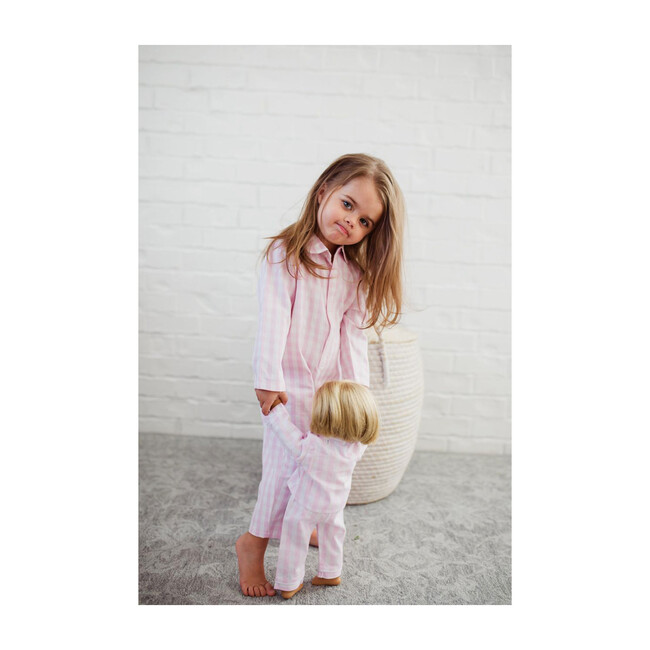 Pink Gingham Doll Pajamas