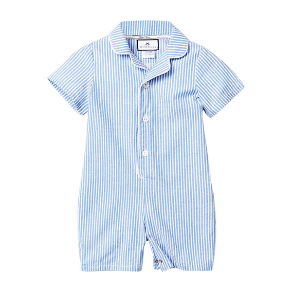 Blue Seersucker Summer Romper - Baby Boy Clothing Sleepwear - Maisonette