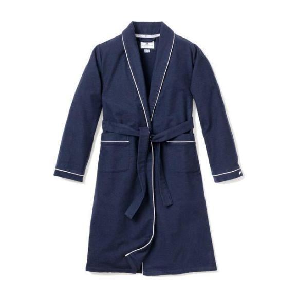 Men's Flannel Robe, Navy