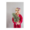 Red Flannel Robe with White Piping