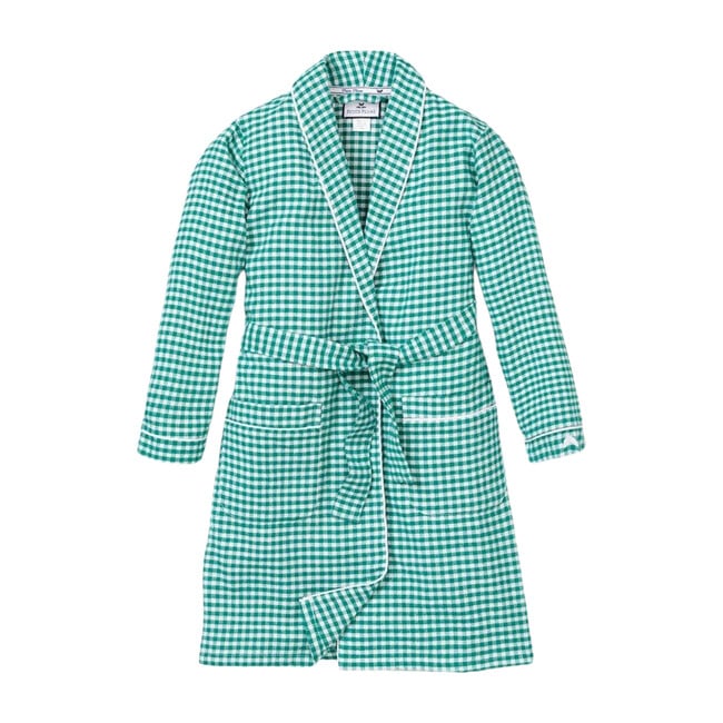 Green Gingham Flannel Robe