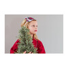 Red Flannel Robe with White Piping