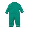 Forest Green Flannel Romper with White Piping