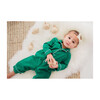 Forest Green Flannel Romper with White Piping