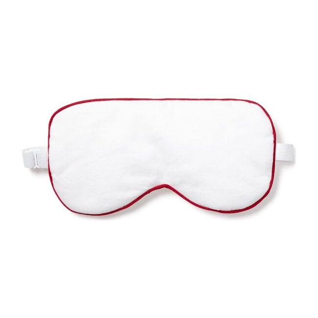 Adult Traditional Eye Mask, White & Red Piping - Eye Masks - 1