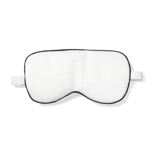 Adult Traditional Eyemask, White & Navy Piping