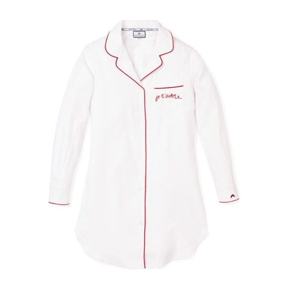 *Exclusive* Womens "Je t'adore" Twill Nightshirt - Pajamas - 0