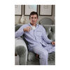 Men's Twill Pajama Set, Navy French Ticking