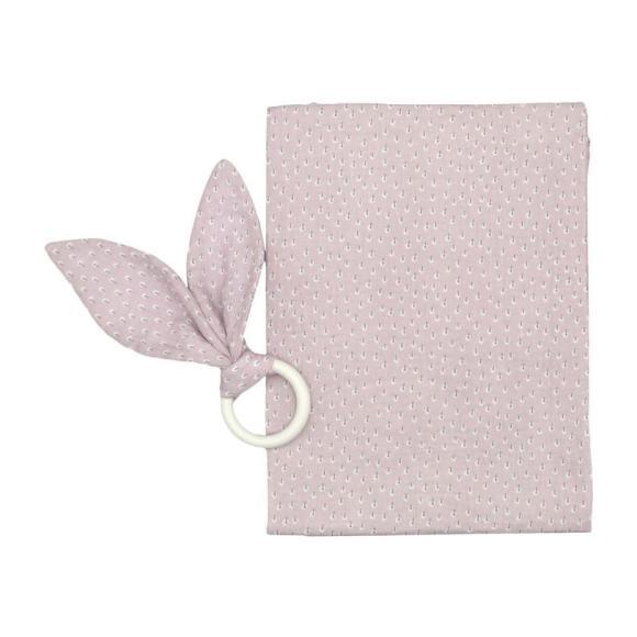 Teething Ring & Burping Cloth, Pink