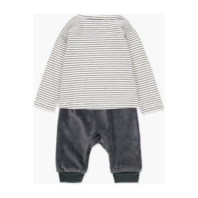 Knit T-Shirt & Trousers Set, White - Mixed Apparel Set - 2