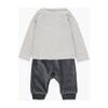 Knit T-Shirt & Trousers Set, White - Mixed Apparel Set - 2