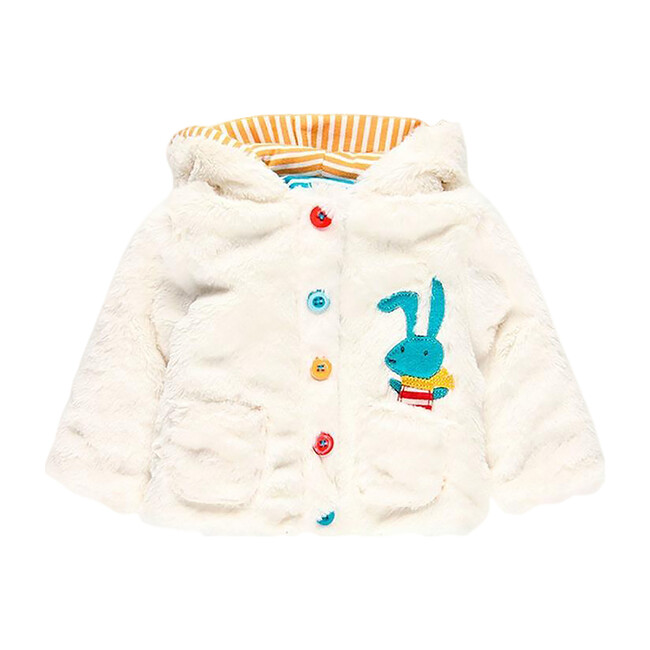 Reversible Fur Jacket, White - Jackets - 1