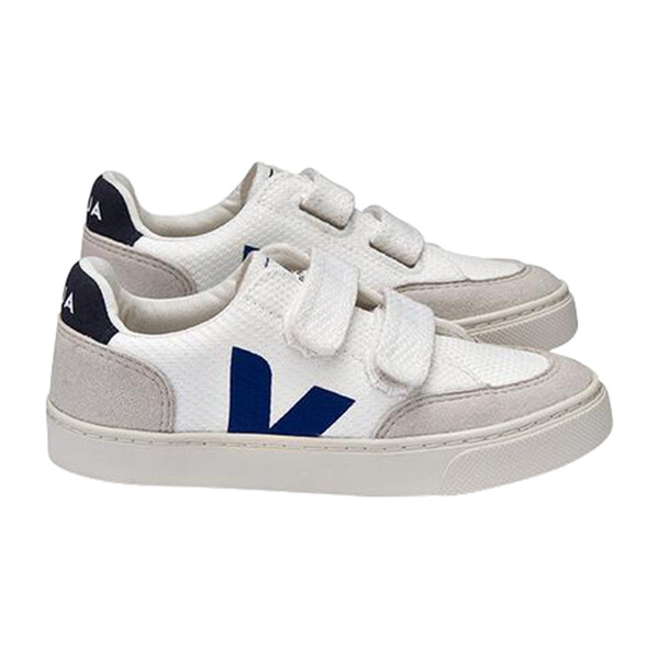 V-12 Small Bmesh Sneaker, White and Indigo - Shoes | Maisonette