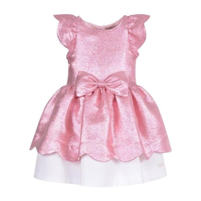 Scalloped Bodice Dress, Pink - Dresses - 1