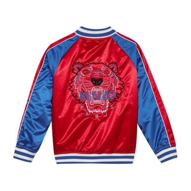 Satin Bomber Jacket, Red