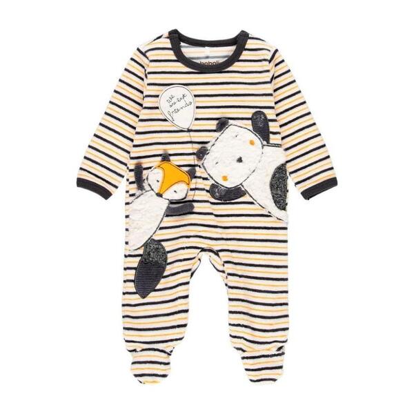 Striped Animal Bodysuit, White Baby Girl Clothing Rompers