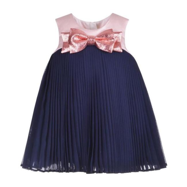 Pleated Trapeze Dress & Bloomers, Navy