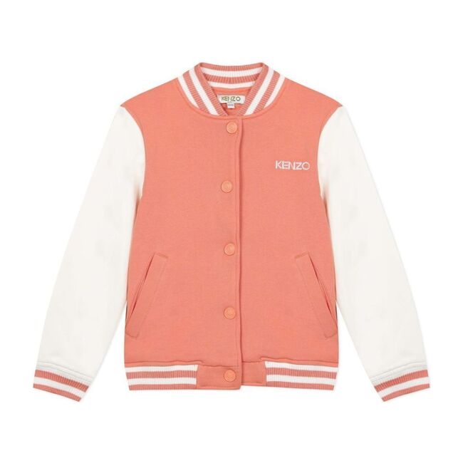 Peach Elephant Varsity Jacket, Orange - Jackets - 1