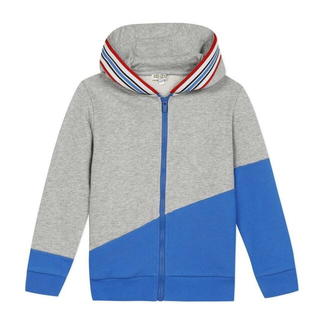 Logo Zip-Up Cardigan, Gray - Sweaters - 1