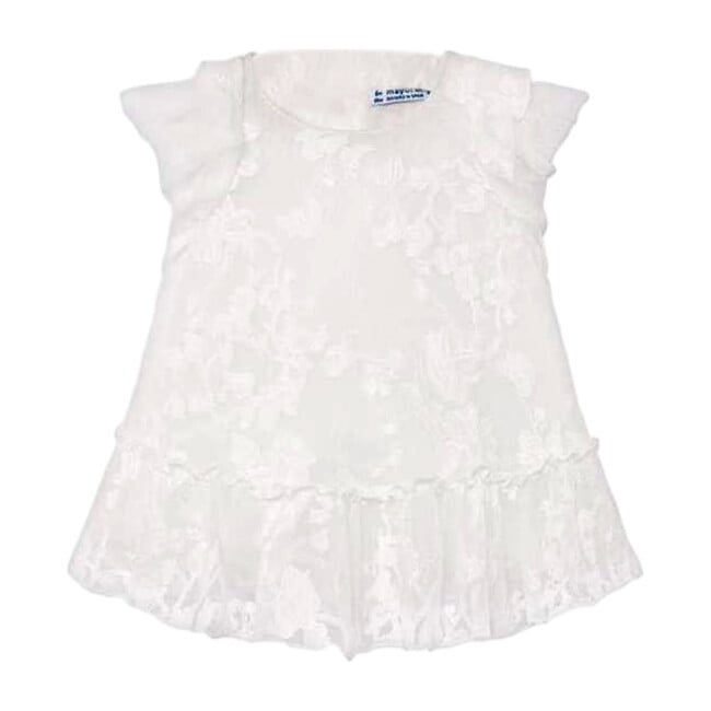 Natural Embroidered Dress, White