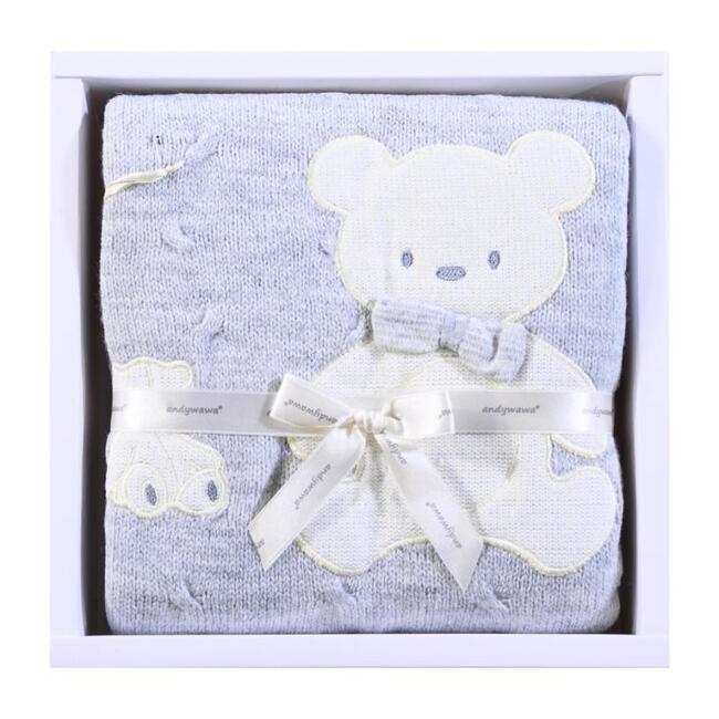 Knitted Blanket, Gray - Blankets - 2