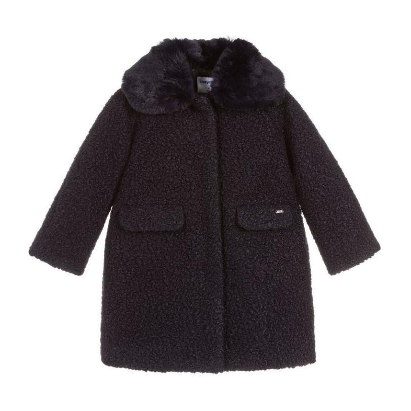 Coat, Navy - Kids Girl Clothing Outerwear - Maisonette