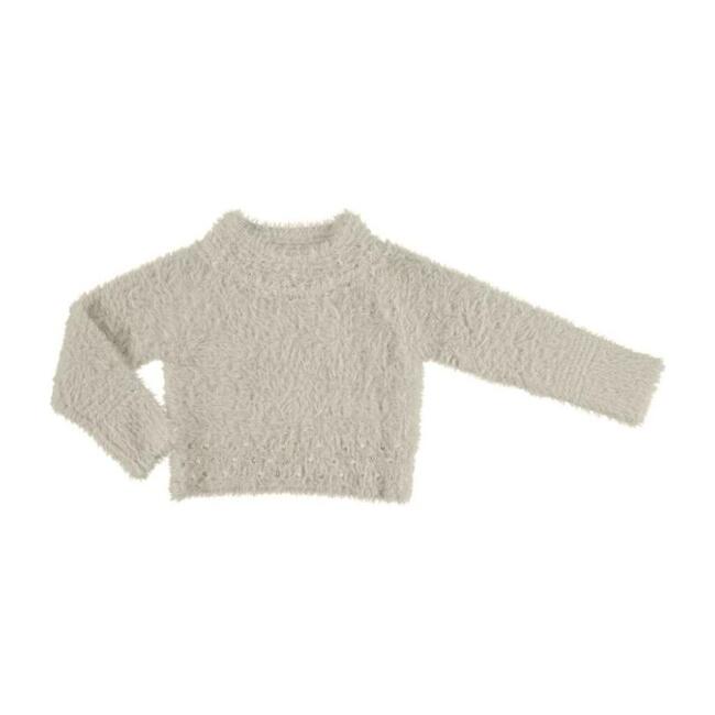 Fur Sweater, Beige - Sweaters - 1
