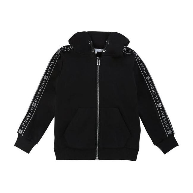 Logo Tape Hooded Sweatshirt, Black