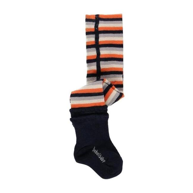 Grey Striped Tights, Orange